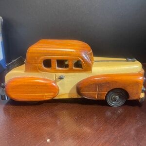 Atico International USA Wooden Model Car 2005 Collectible 9x4x3.5 Inches